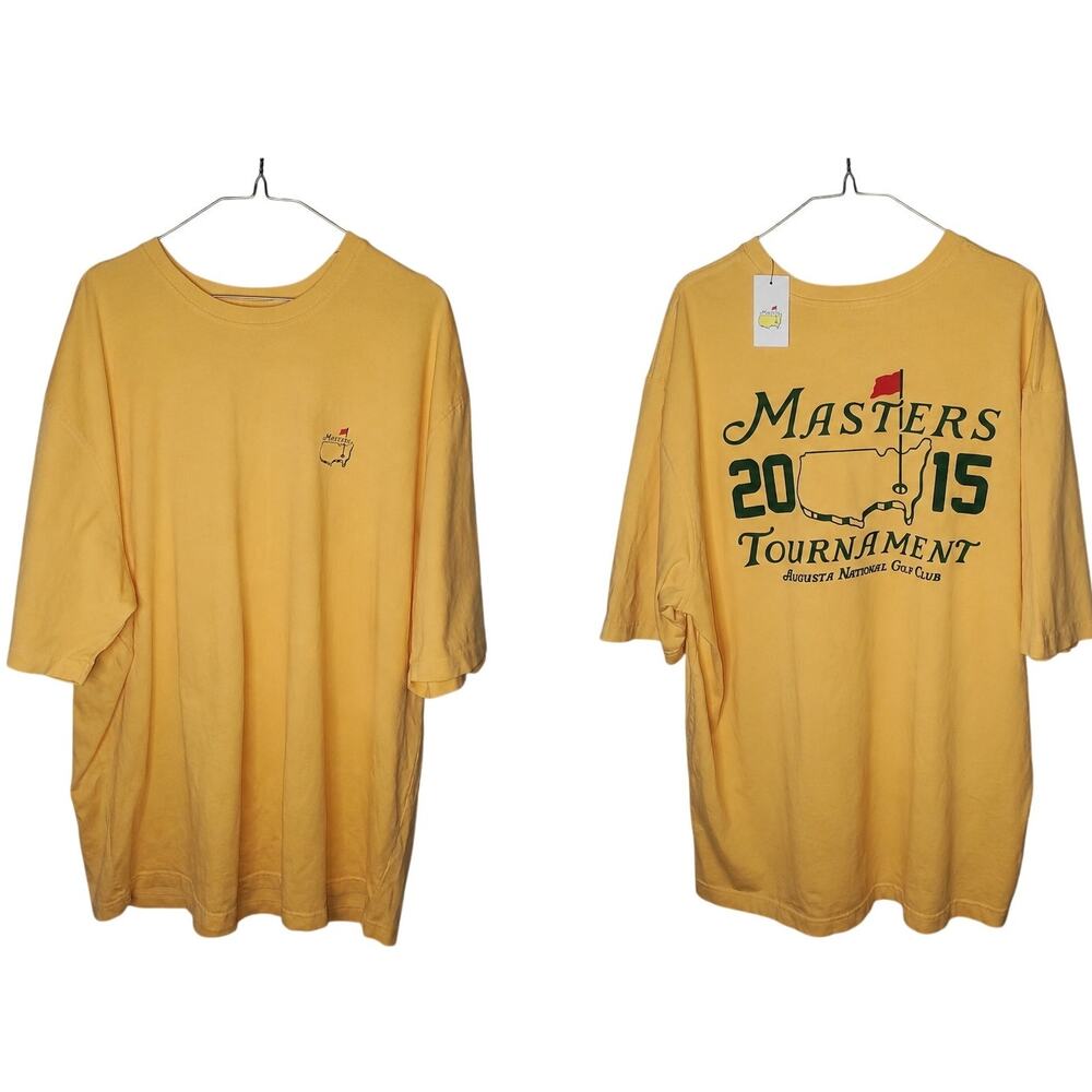 Masters 2015 Augusta National Golf Club Cotton T-Shirt Yellow XXL NWT